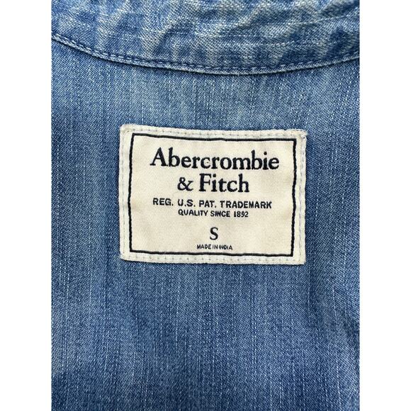 Y2K Abercrombie & Fitch Denim Button Up Shirt โ Snap Closure Western Style (S) - Picture 8 of 10